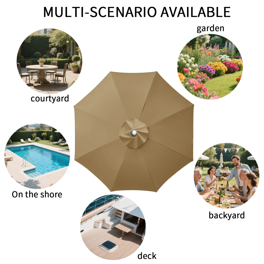 Replacement Parasol Canopy Cover with UV Protection