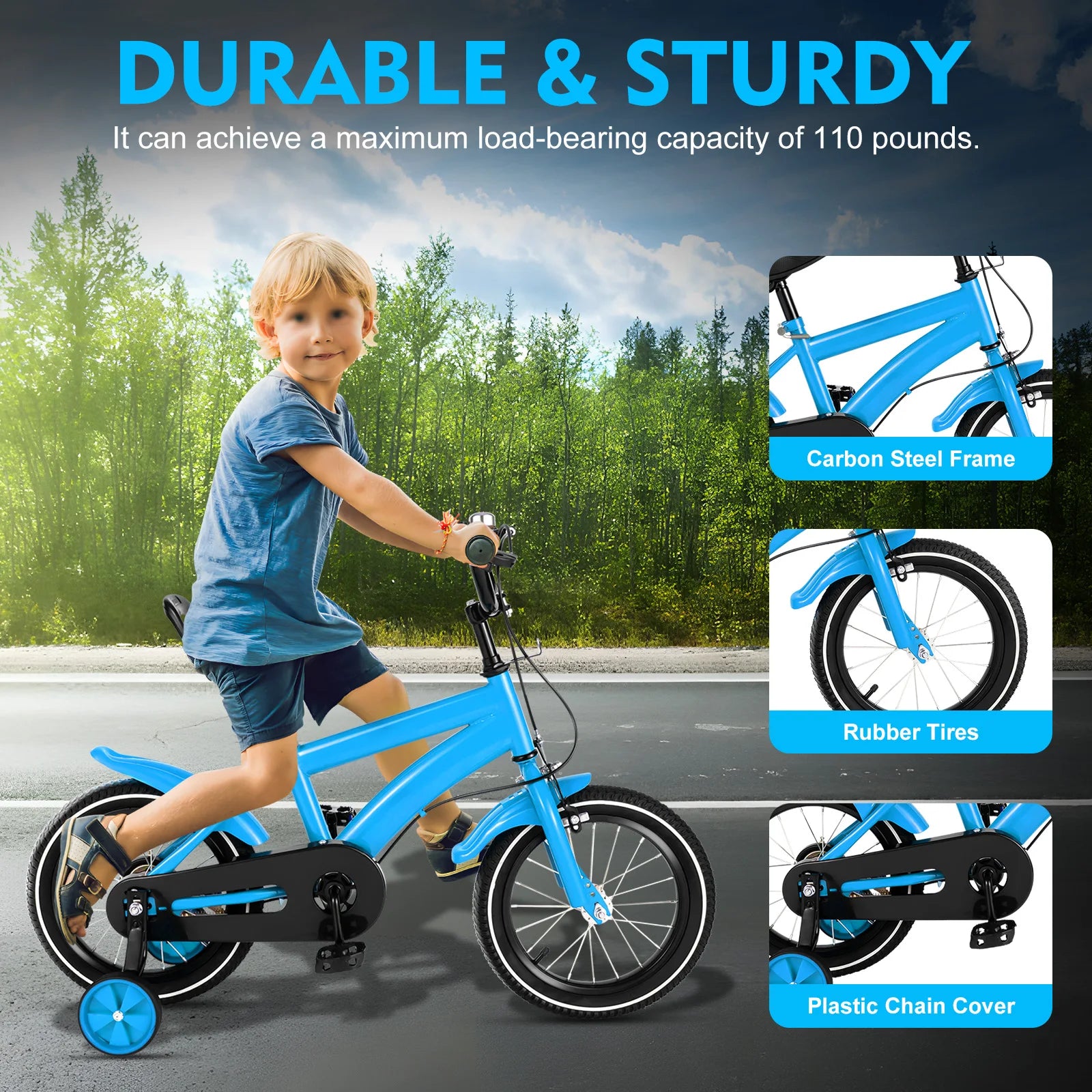 14-Inch Kids Bike with Training Wheels – Adjustable Bicycle for Boys & Girls Ages 2–5