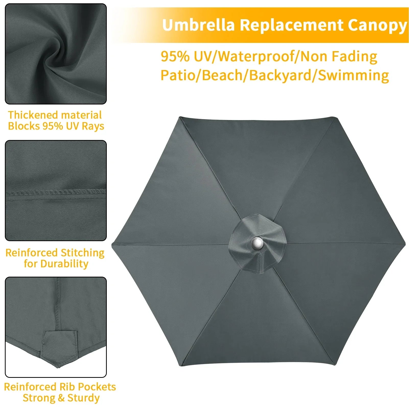 Replacement Parasol Canopy Cover with UV Protection