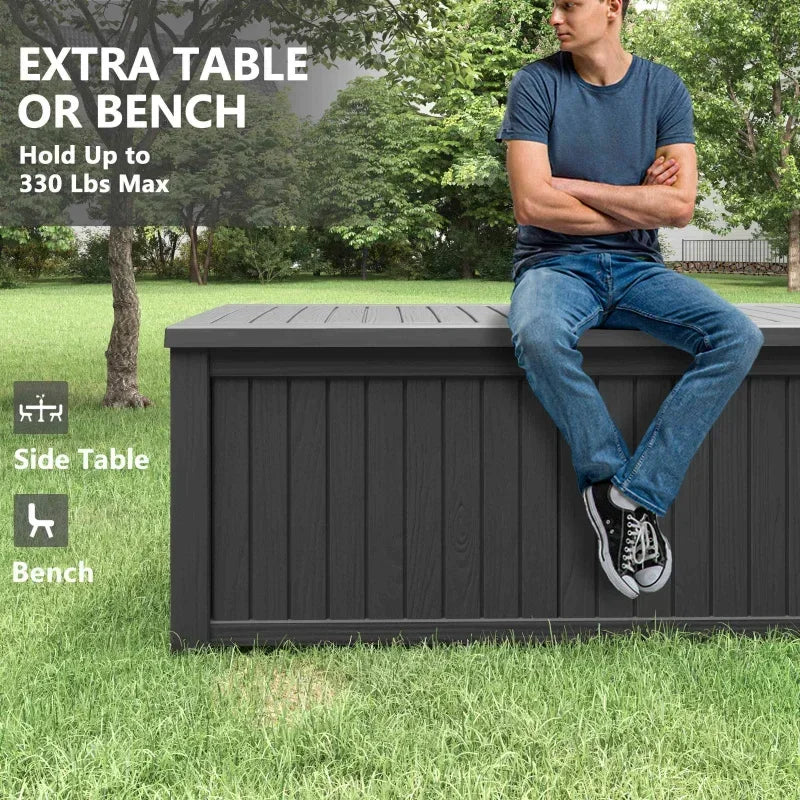 Resin Outdoor Storage Deck Box – 150/100/32 Gallon Weather-Resistant Patio Organizer