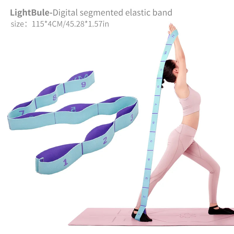 Elastic Yoga Stretching Strap with Loops – Multi-Sport Flexibility Band