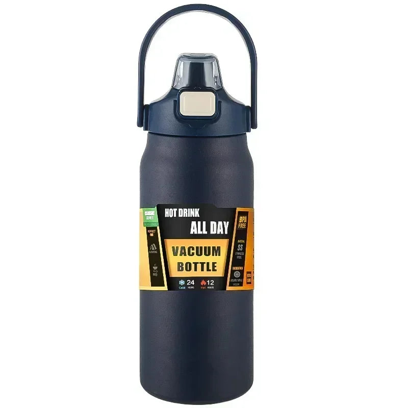 Vacuum Insulated Stainless Steel Water Bottle with Straw – Hot & Cold Thermos