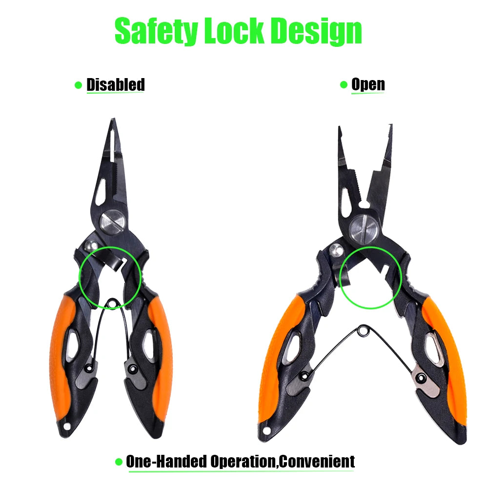 Multifunctional 420 Stainless Steel Fishing Pliers – Line Cutter & Hook Remover