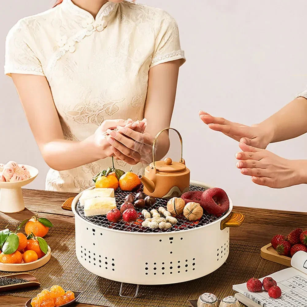 Portable Korean Charcoal BBQ Grill – Stainless Steel Outdoor Camping Stove