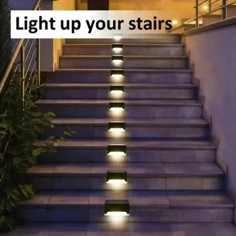 1/4/8/12Pcs Solar LED Step Lights – Waterproof Outdoor Deck & Stair Lamps for Garden, Patio, and Pathway Decor