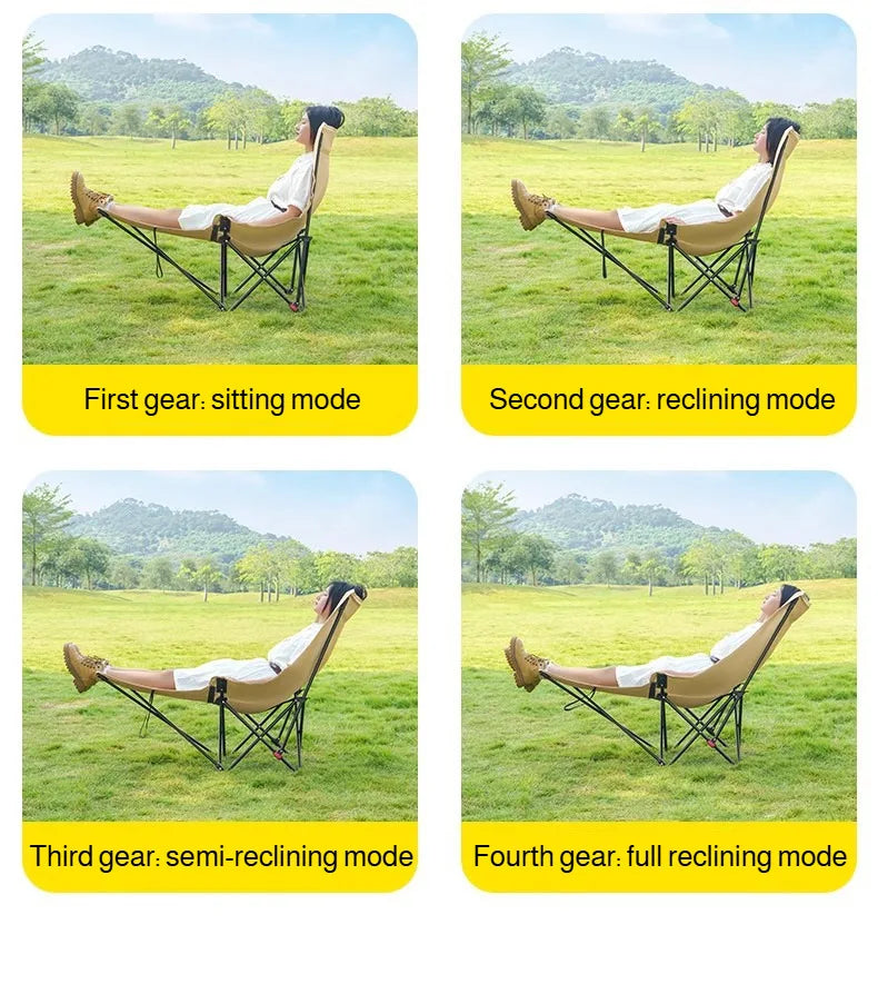 Adjustable Folding Outdoor Moon Chair – Portable High Back Camping & Beach Chair