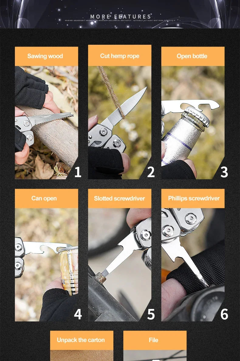 Mini Folding Multi-Tool Pocket Knife with Pliers – Tactical Outdoor Survival Tool