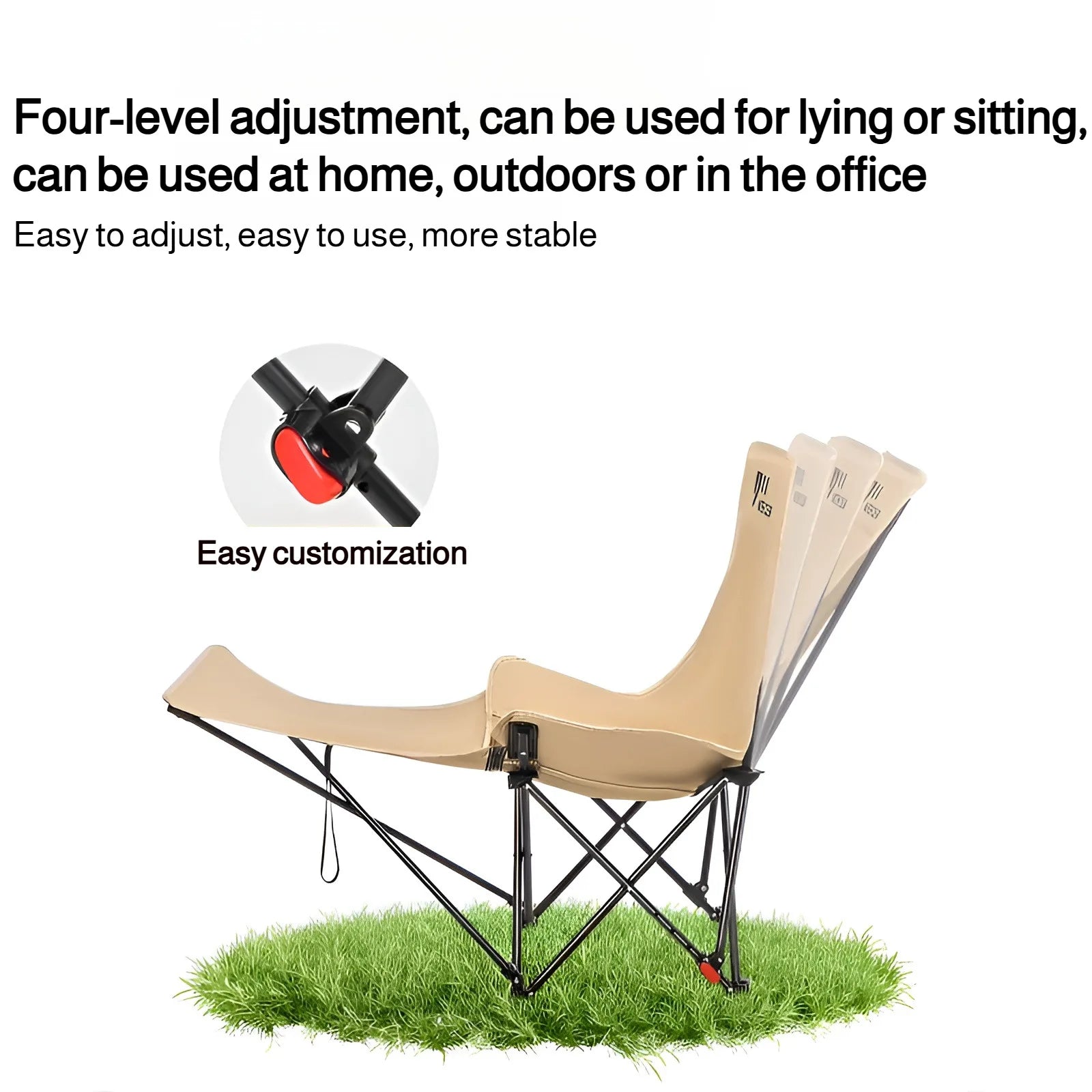 Adjustable Folding Outdoor Moon Chair – Portable High Back Camping & Beach Chair
