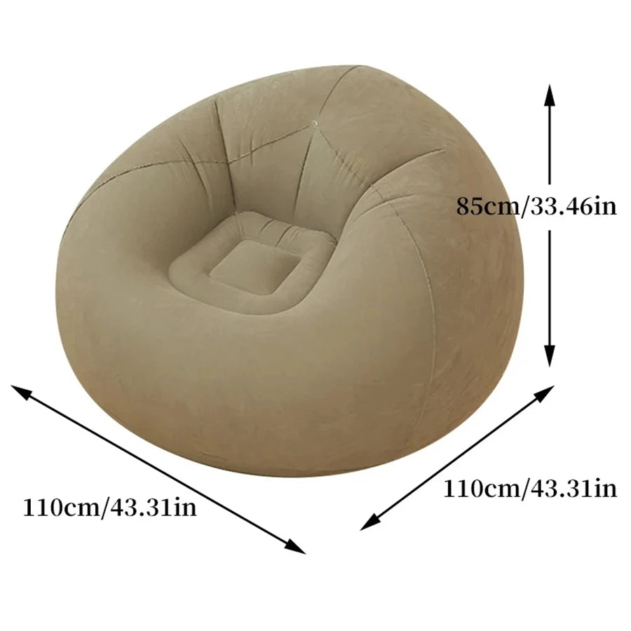 Large Inflatable PVC Lazy Sofa – Portable Lounger Bean Bag for Indoor & Outdoor
