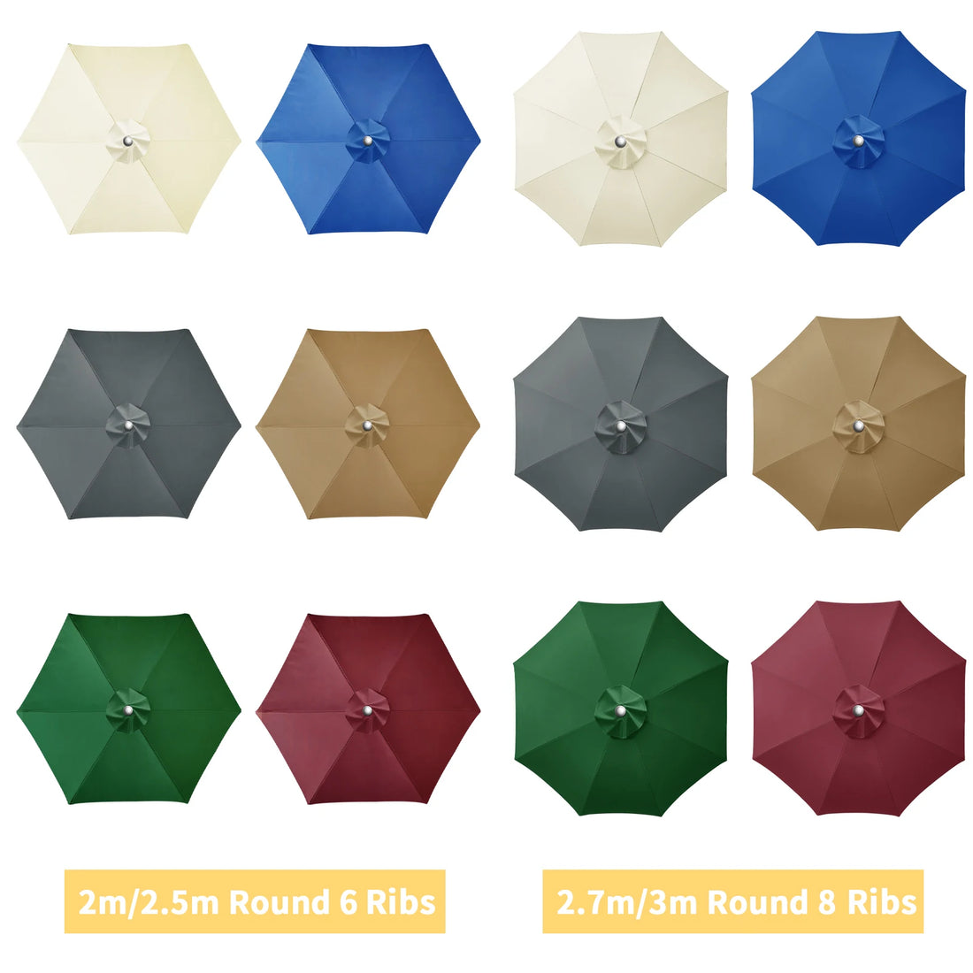 Replacement Parasol Canopy Cover with UV Protection