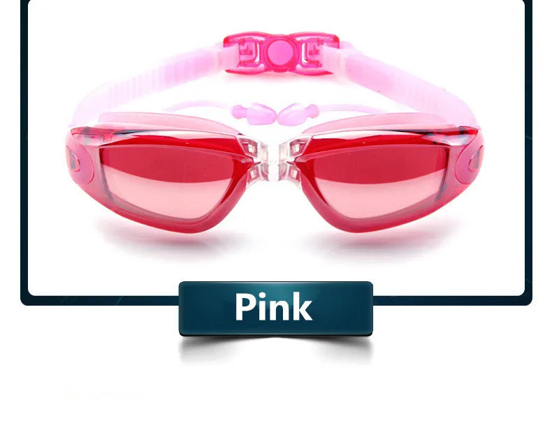 Adult Anti-Fog UV Swimming Goggles with Earplugs