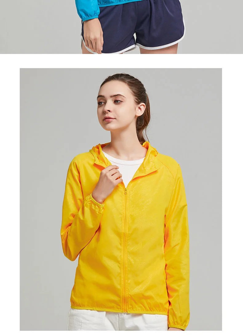 JNLN Waterproof Camping Rain Jacket – Quick-Dry Windbreaker with Pockets