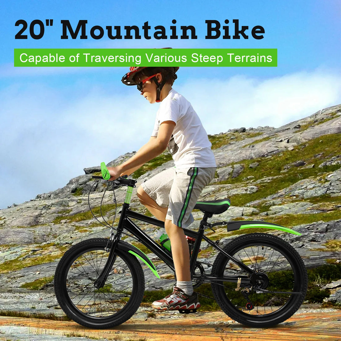 20" Kids Mountain Bike with 7-Speed Gears & Adjustable Seat