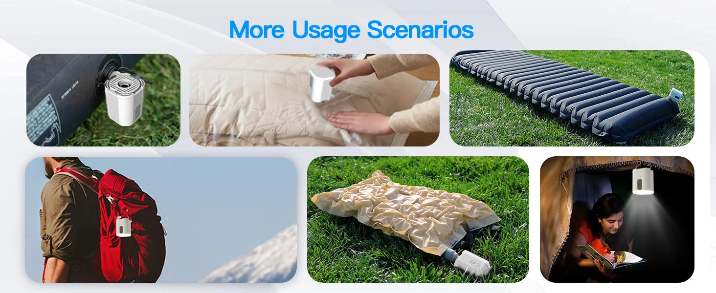 GIGA PUMP Mini 3-in-1 Air Pump – 3.8kPa High Pressure Portable Inflator