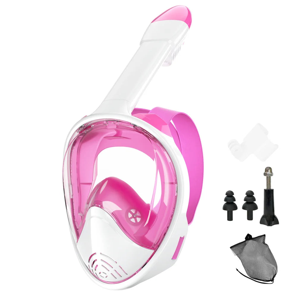 Professional Full-Face Snorkeling Mask – Anti-Fog Scuba Goggles for Kids & Adults