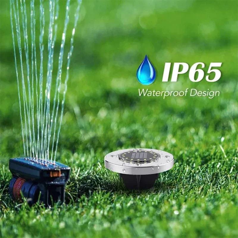 1/4/8Pcs Outdoor Solar Disk Lights – 8/20 LEDs Buried Landscape Spotlights for Garden, Lawn, Yard Decoration