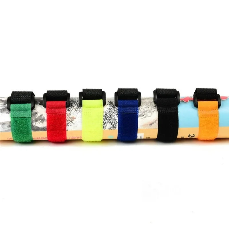 10pcs Reusable Fishing Rod Tie Holder Straps with Hook & Loop