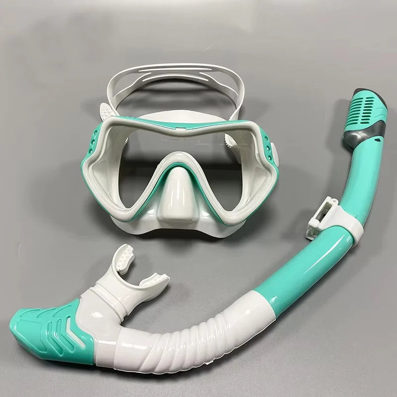 Professional Dry Snorkel Set – Panoramic Wide View Anti-Fog Diving Mask with Dry Tube