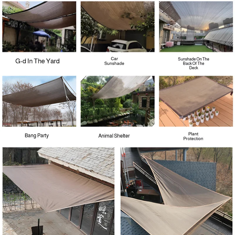 Thickened High-Density Sun Protection Net – Perforated Edge Outdoor Sunshade