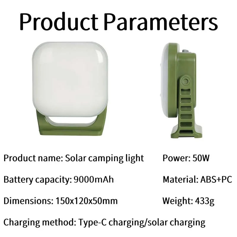 MOSLIGHTING 80W Solar Camping Lantern – Zoom Torch with Magnet & Strong LED Light