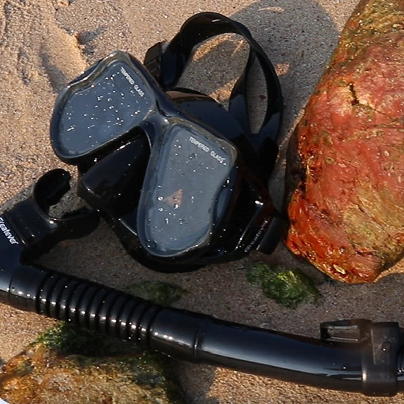 Professional Dry Snorkel Set – Panoramic Wide View Anti-Fog Diving Mask with Dry Tube