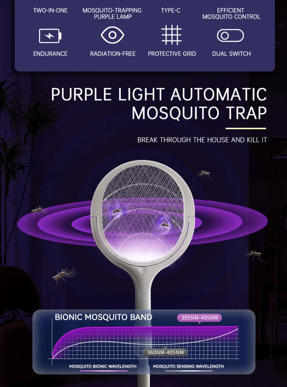 3500V 5-in-1 USB Rechargeable Killer Lamp – Bug Zapper &Mosquito  Swatter