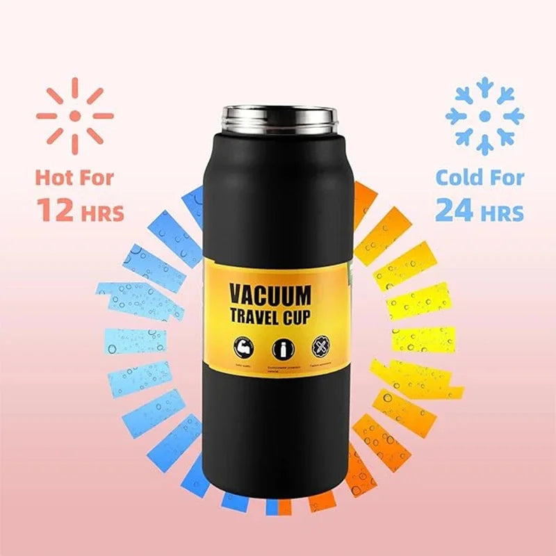 Vacuum Insulated Stainless Steel Water Bottle with Straw – Hot & Cold Thermos