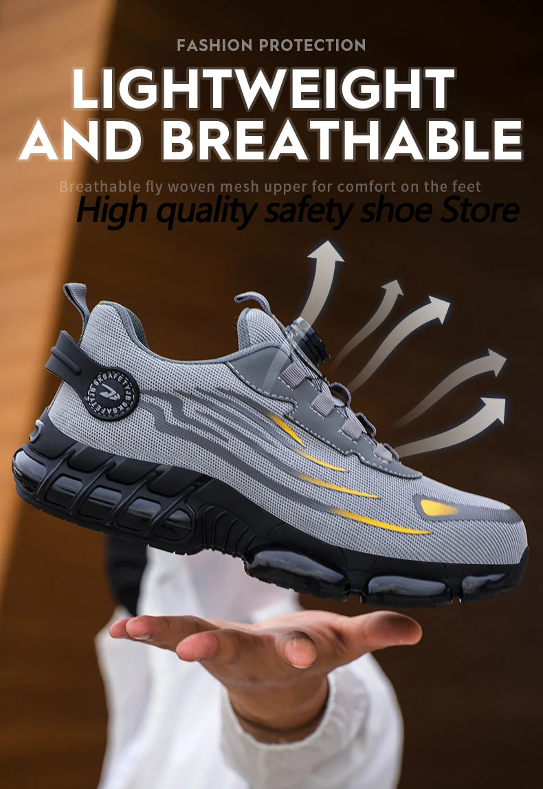 Men’s Safety Work Shoes – Anti-Smash, Anti-Puncture with Rotating Buckle