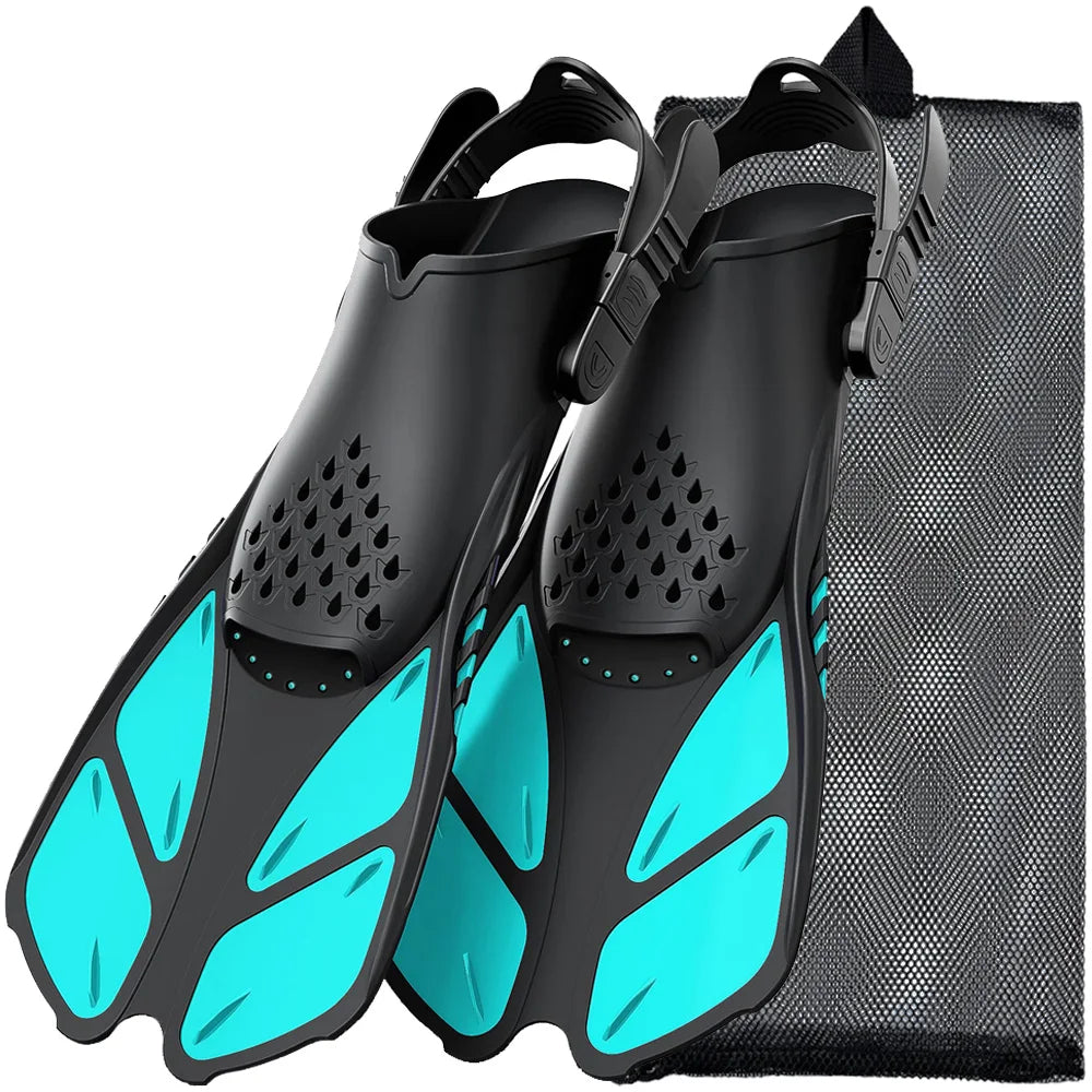 Adjustable Silicone Snorkel Fins – Open Heel Flippers