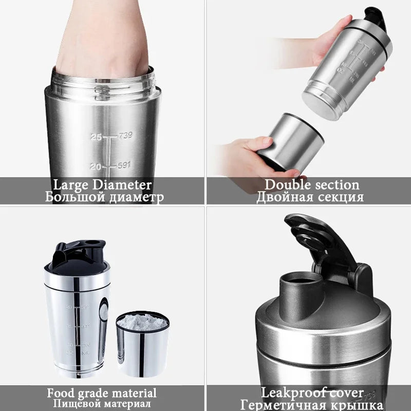 Stainless Steel Vacuum Sports Shaker Bottle – Double Layer