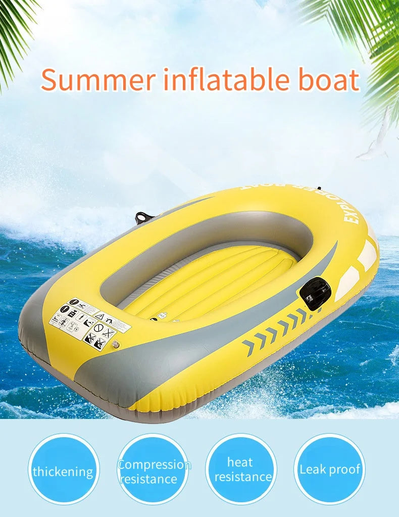 2-Person PVC Inflatable Boat – Leisure Fishing & Drifting Raft