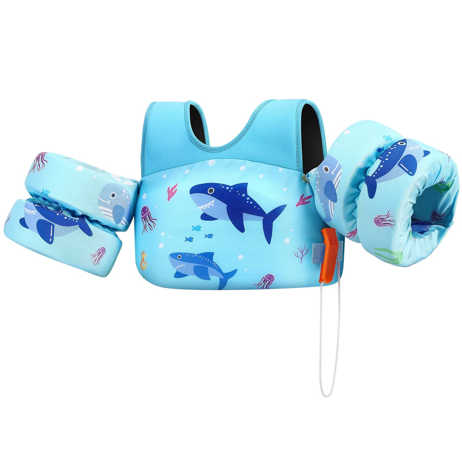 Children’s Swim Life Vest with Arm Floats & Whistle