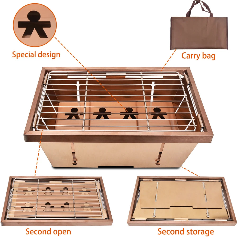 Folding IGT Wood Camping Table – Portable BBQ & Grill Table