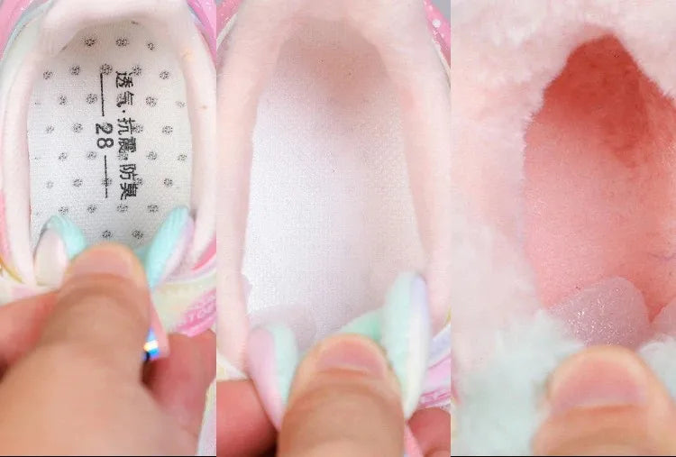 Disney Girls' LED Princess Sneakers – Elsa Pink & Purple