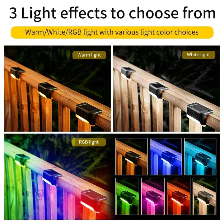 LED Solar Step Lights – Waterproof Outdoor Fence & Garden Pathway Lamps (1-8 Pack)