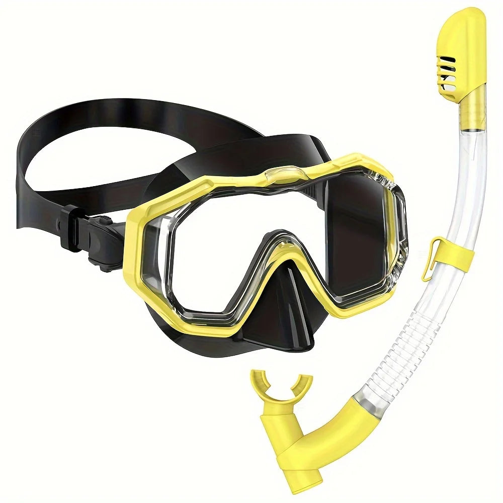 Dry Snorkel Mask Set – Panoramic Wide View Anti-Fog for Kids & Adults