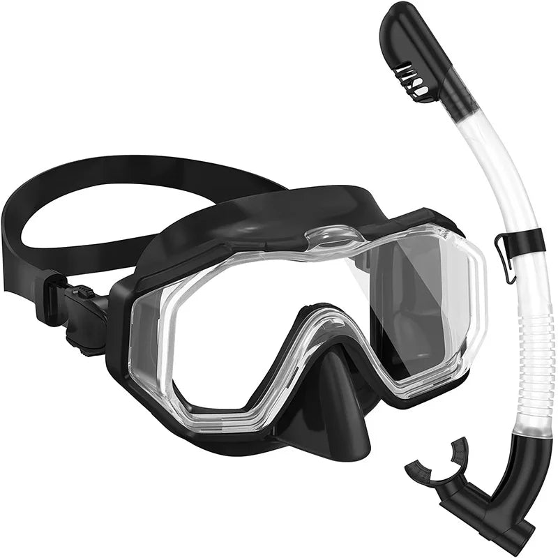 Dry Snorkel Mask Set – Panoramic Wide View Anti-Fog for Kids & Adults