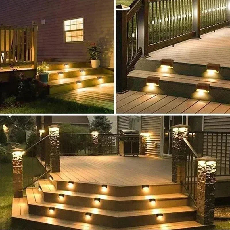 1/4/8/12Pcs Solar LED Step Lights – Waterproof Outdoor Deck & Stair Lamps for Garden, Patio, and Pathway Decor