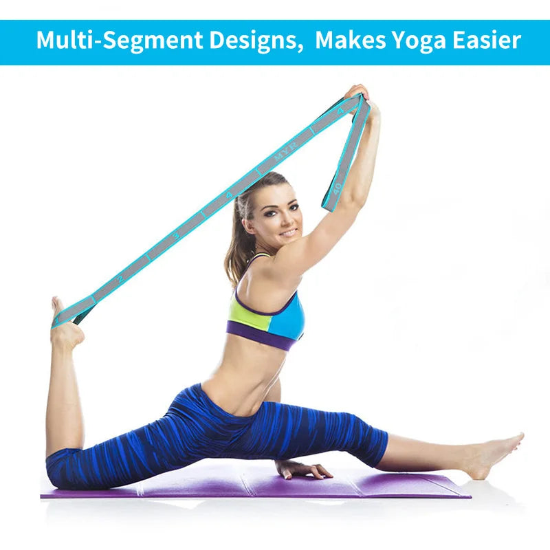Elastic Yoga Stretching Strap with Loops – Multi-Sport Flexibility Band