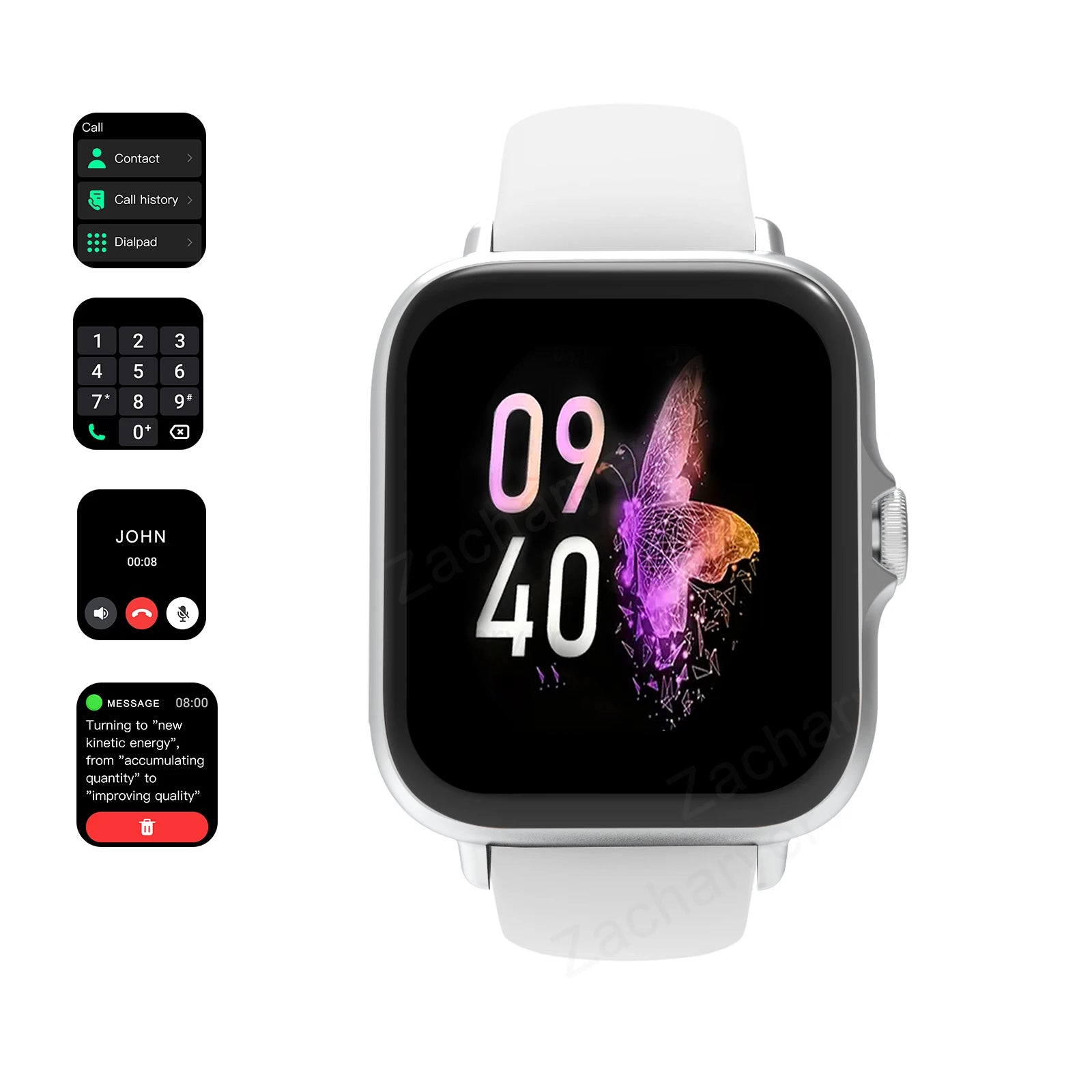 Bluetooth Smartwatch – Touch Dial, Music & Fitness Tracker