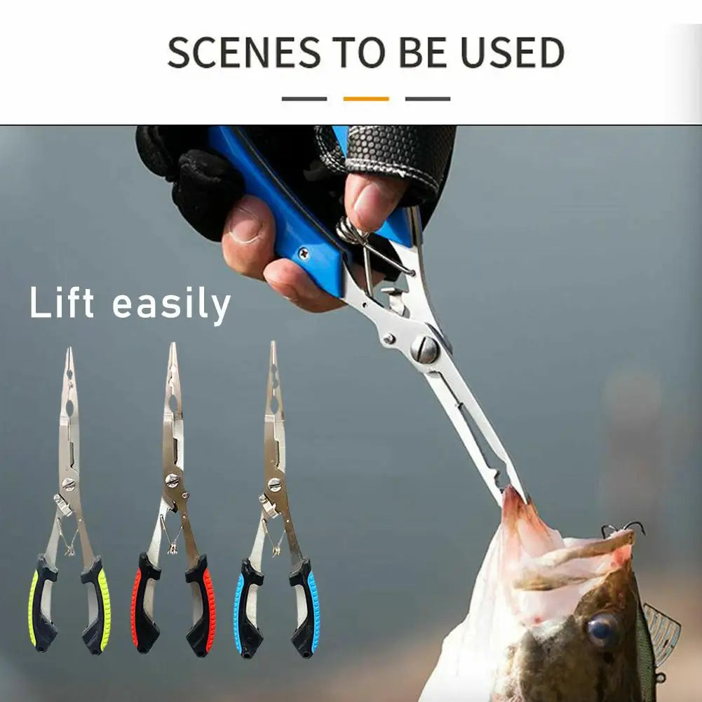 Stainless Steel Long Nose Fishing Pliers with Hook Remover