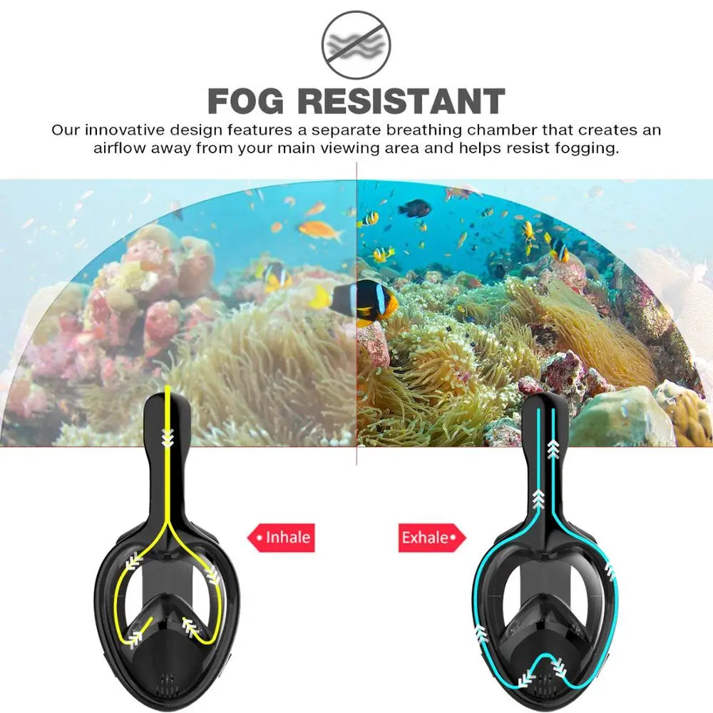 Full-Face Anti-Fog Diving Mask – Waterproof Snorkeling Gear for Adults & Kids