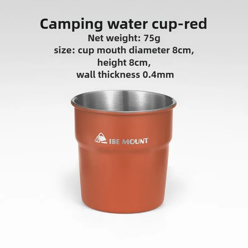 ISE MOUNT Stainless Steel Camping Cup with Storage Bag