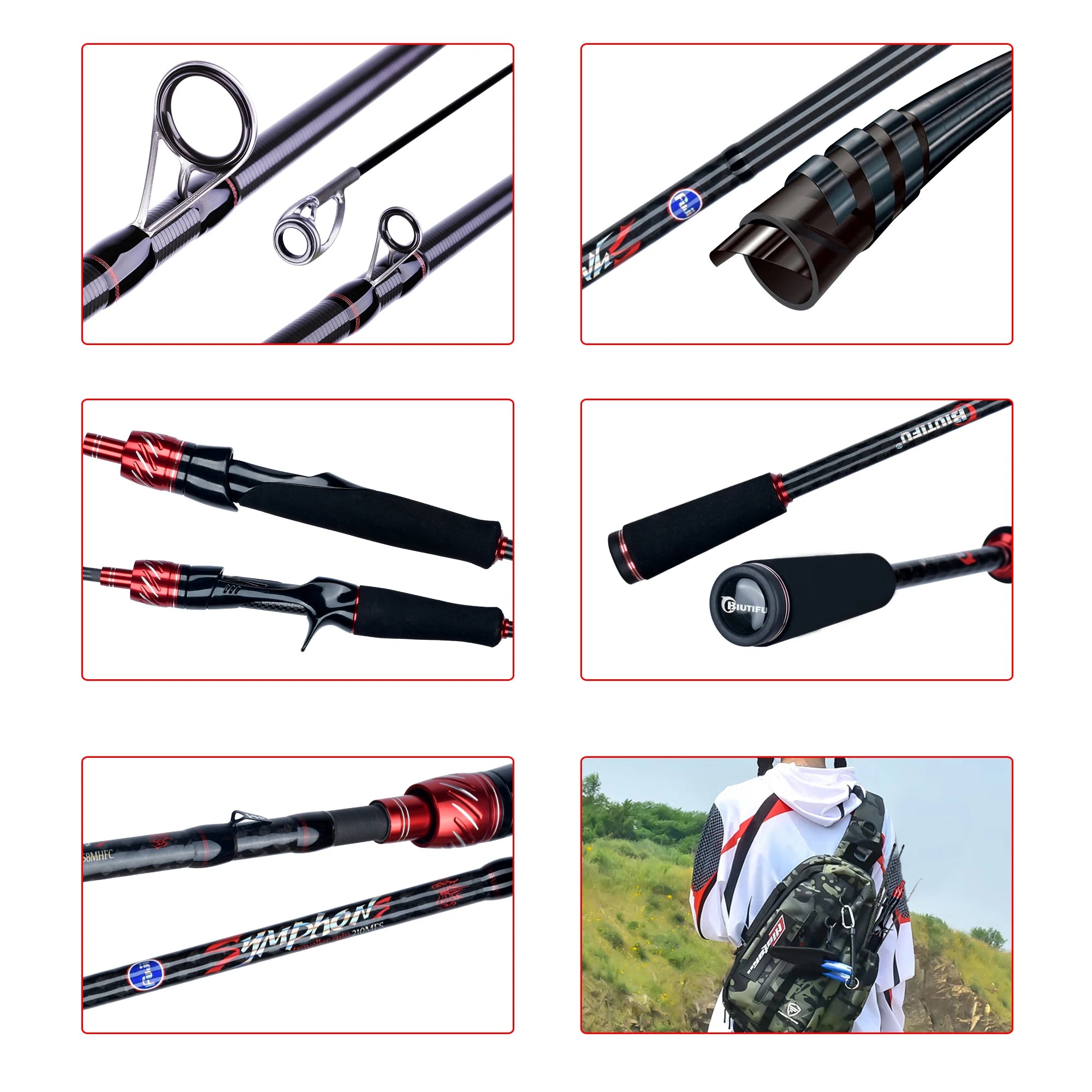 BIUTIFU Ultralight Mini Traveller Rock Fishing Rod – T800 Carbon