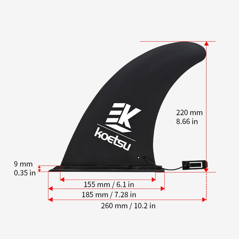 Detachable Longboard Paddle Board Fin – 10 to 4.5 Inch Surfboard Tail Fin