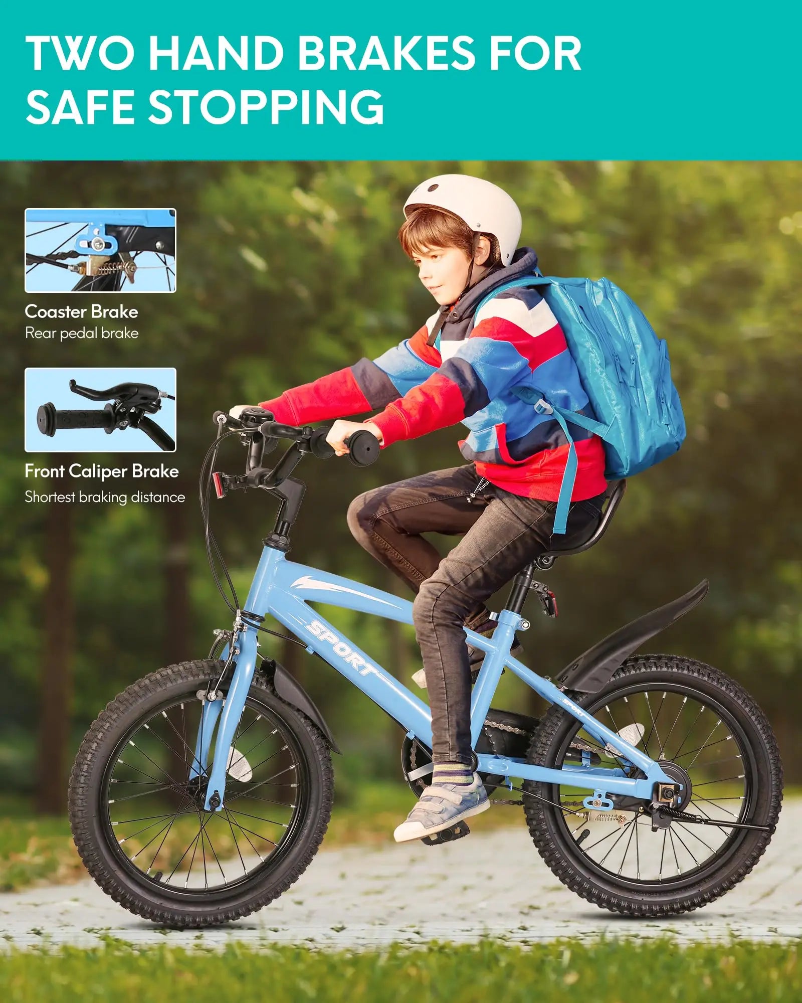 16-Inch Kids Bike with Training Wheels & Kickstand – Adjustable Child Bicycle