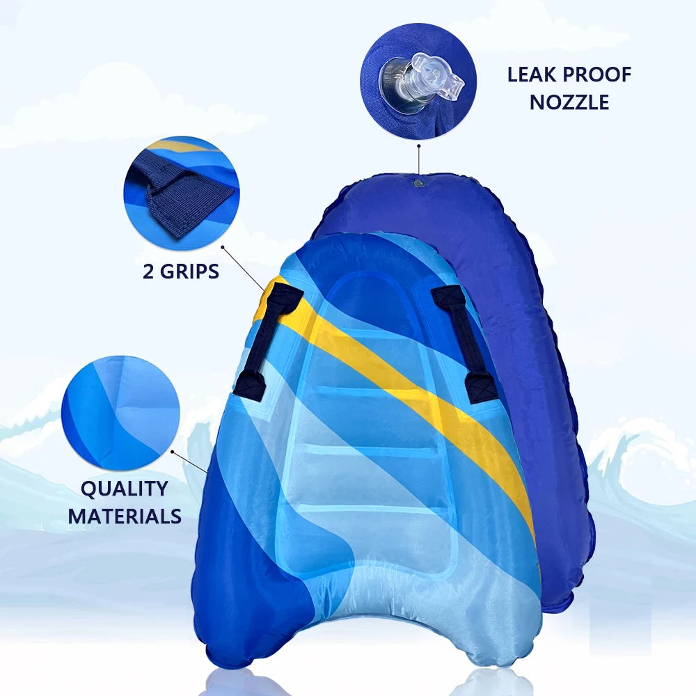 Thick PVC Inflatable Surfboard – Portable Swim & Surf Board for Beach