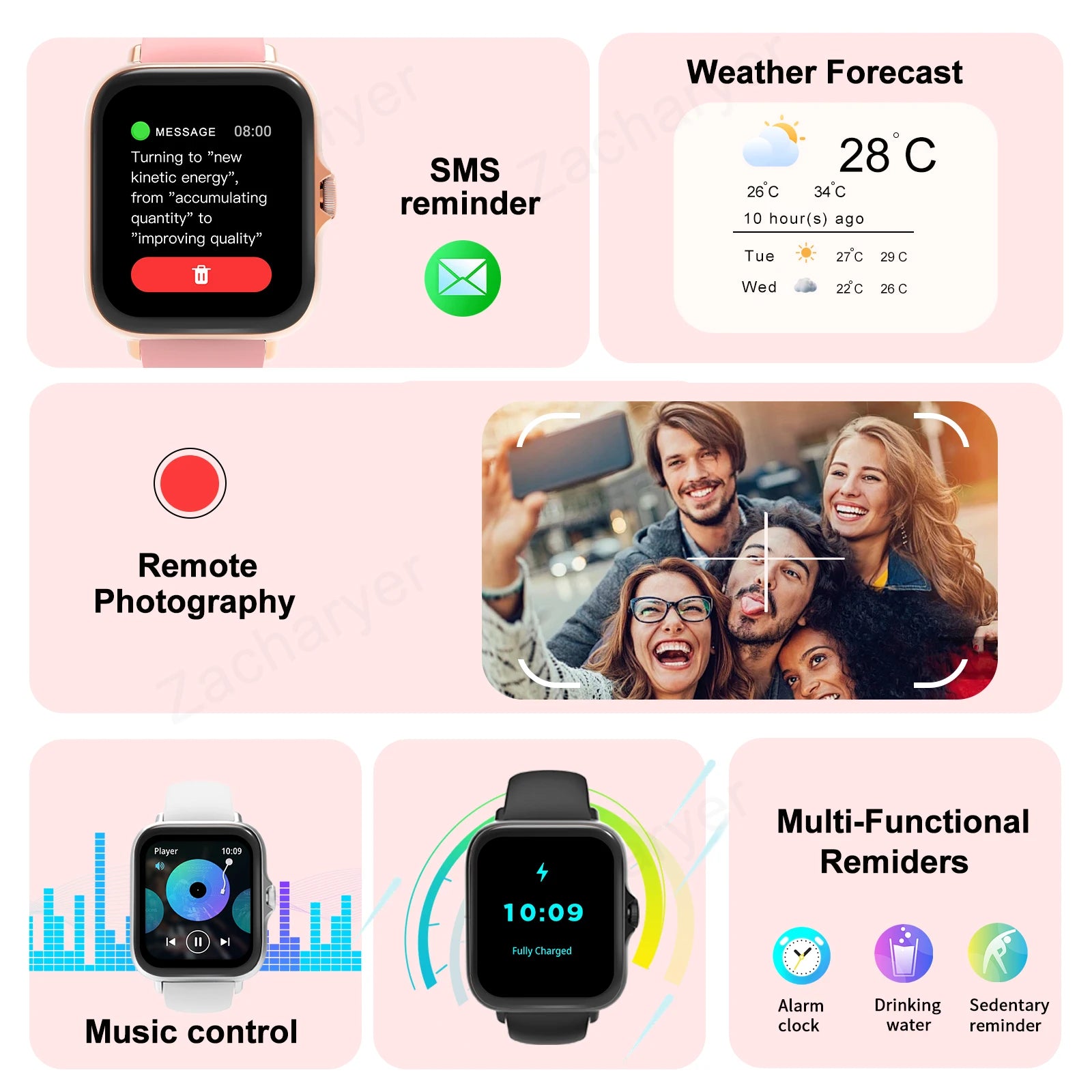 Bluetooth Smartwatch – Touch Dial, Music & Fitness Tracker