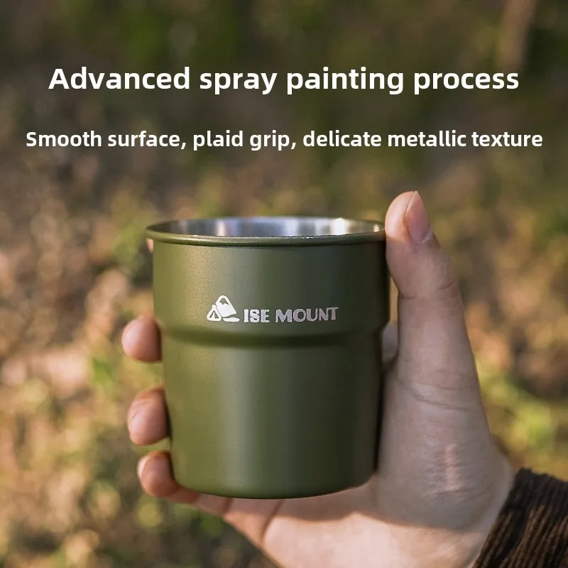 ISE MOUNT Stainless Steel Camping Cup with Storage Bag