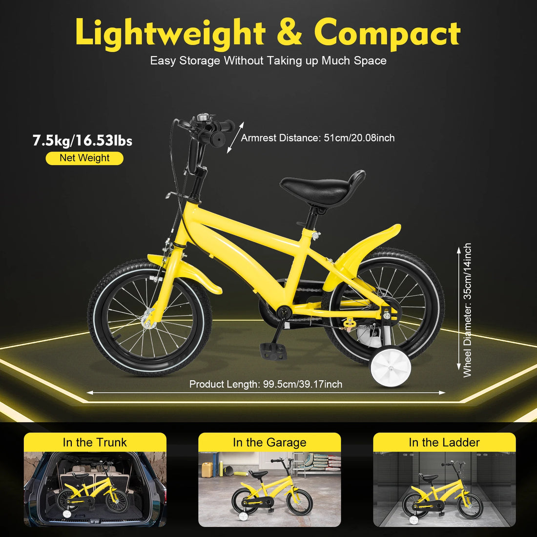 14-Inch Kids Bike with Training Wheels – Adjustable Bicycle for Boys & Girls Ages 2–5